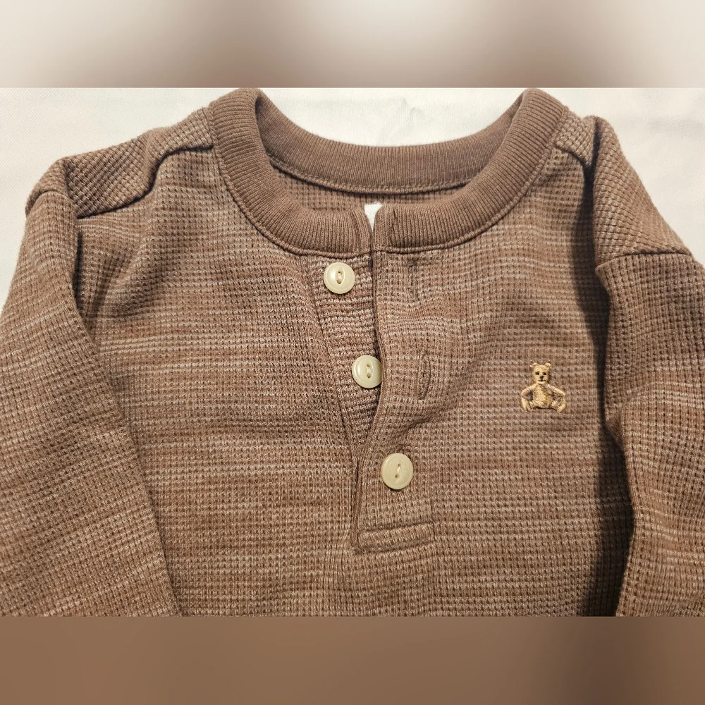 Baby Gap Waffle Footless One Piece- Brown- 6-12 Month